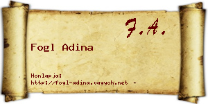 Fogl Adina névjegykártya